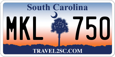 SC license plate MKL750