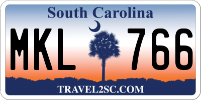 SC license plate MKL766