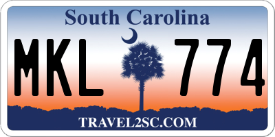 SC license plate MKL774