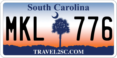 SC license plate MKL776