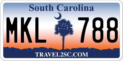 SC license plate MKL788
