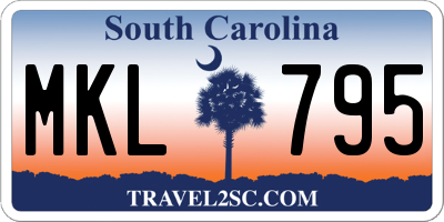 SC license plate MKL795
