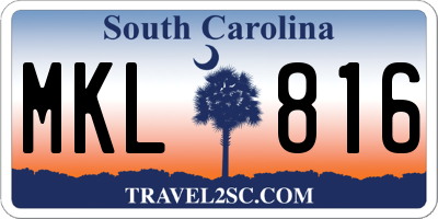 SC license plate MKL816
