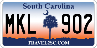 SC license plate MKL902