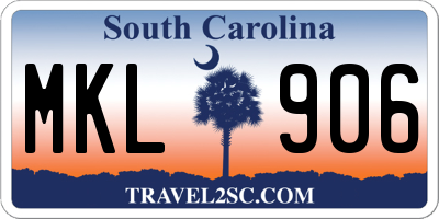 SC license plate MKL906