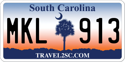 SC license plate MKL913