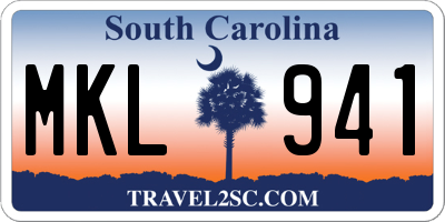 SC license plate MKL941
