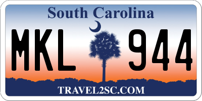 SC license plate MKL944