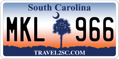 SC license plate MKL966
