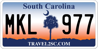 SC license plate MKL977