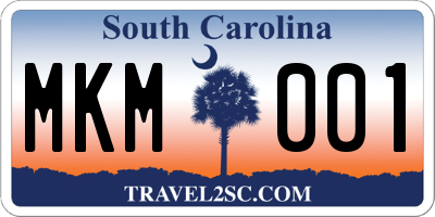 SC license plate MKM001