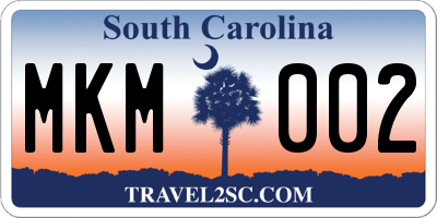 SC license plate MKM002