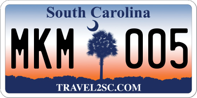 SC license plate MKM005