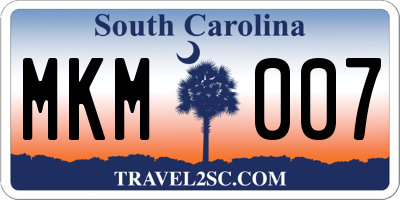 SC license plate MKM007