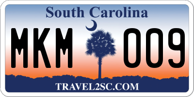 SC license plate MKM009
