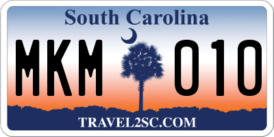 SC license plate MKM010