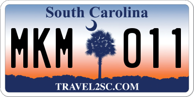 SC license plate MKM011