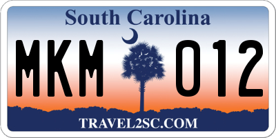 SC license plate MKM012