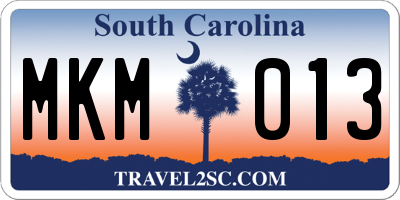 SC license plate MKM013