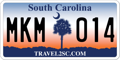 SC license plate MKM014