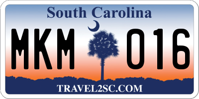 SC license plate MKM016