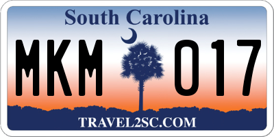 SC license plate MKM017