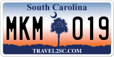 SC license plate MKM019