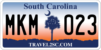SC license plate MKM023