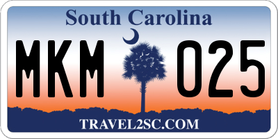 SC license plate MKM025