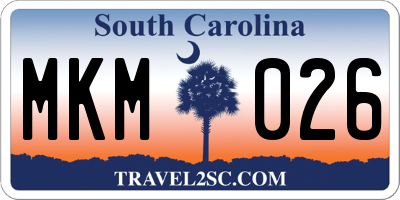 SC license plate MKM026