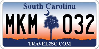 SC license plate MKM032