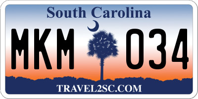 SC license plate MKM034