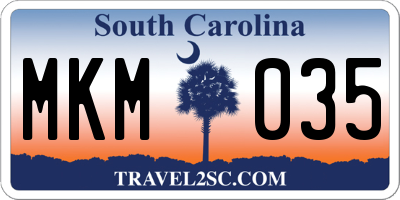 SC license plate MKM035