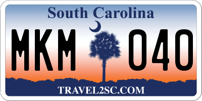 SC license plate MKM040