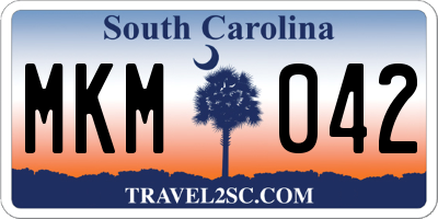 SC license plate MKM042