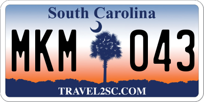 SC license plate MKM043