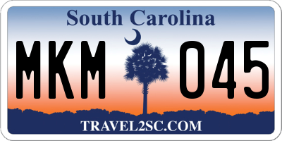 SC license plate MKM045