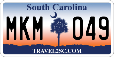SC license plate MKM049