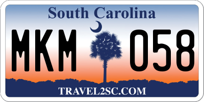 SC license plate MKM058