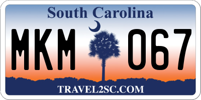 SC license plate MKM067