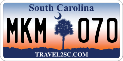 SC license plate MKM070
