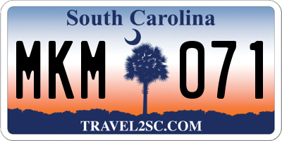 SC license plate MKM071