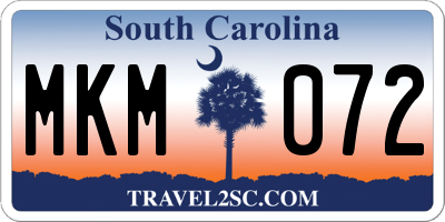 SC license plate MKM072