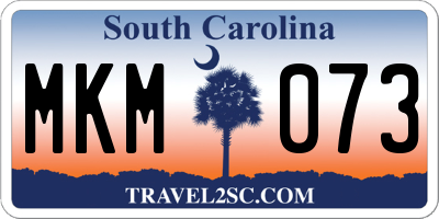 SC license plate MKM073
