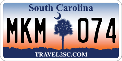 SC license plate MKM074