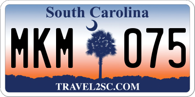SC license plate MKM075
