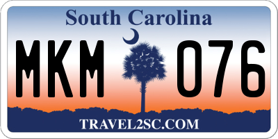 SC license plate MKM076