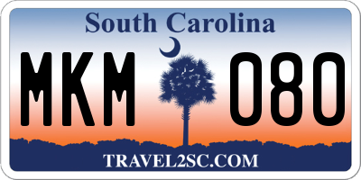 SC license plate MKM080