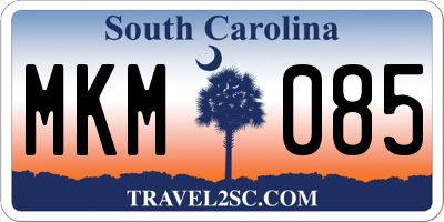 SC license plate MKM085