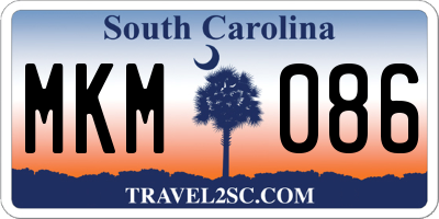 SC license plate MKM086